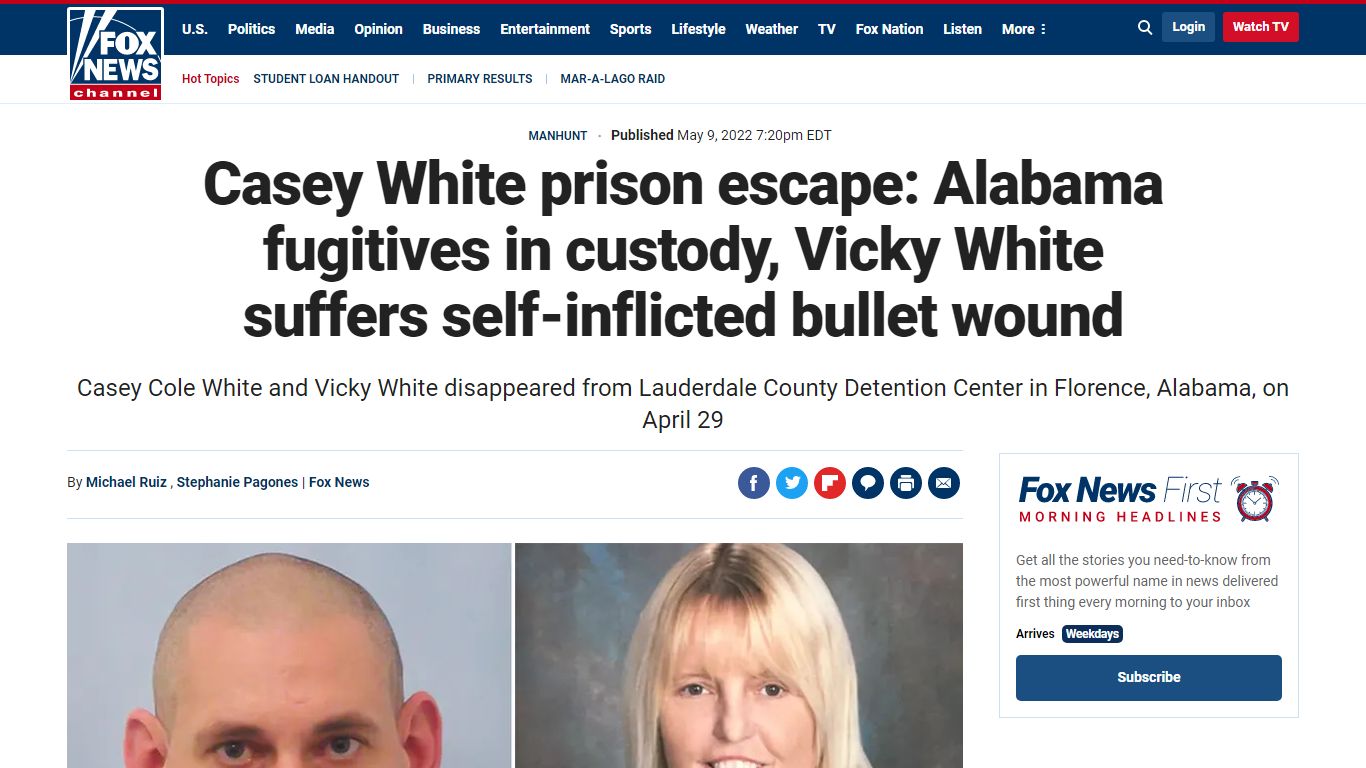 Casey White prison escape: Alabama fugitives in custody, Vicky White ...