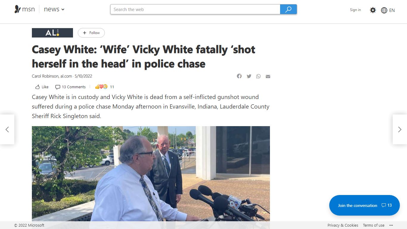 Casey White: ‘Wife’ Vicky White fatally ‘shot herself in ... - MSN